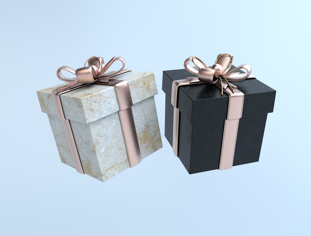 Wrapped gift boxes